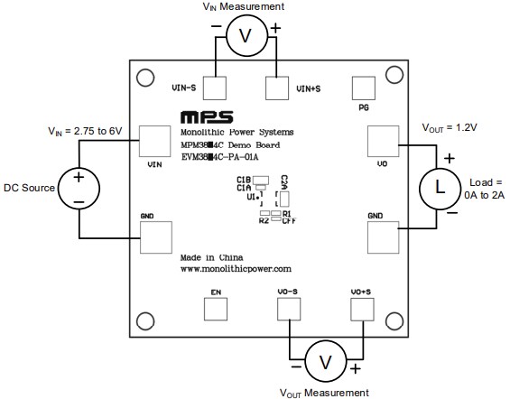 Monolithic Power Systems (MPS) EVM3824C-PA-01A 6V Step-Down Evaluation Board