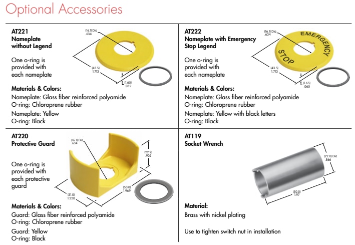 NKK Switches FF01 25/30mm Emergency Stop Switches