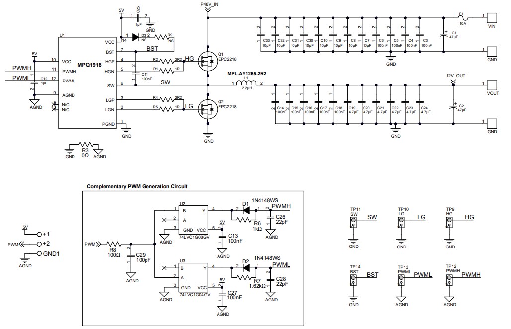Schematic - Monolithic Power Systems (MPS) EVQ1918-QE-01A Evaluation Board