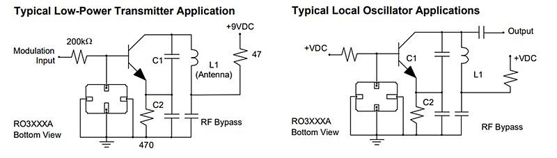 Application Circuit Diagram - RFMi Surface Acoustic Wave (SAW) Resonators