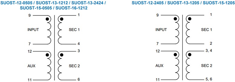 Schematic - Signal Transformer / Bel SUOST High Frequency Universal Line Transformers
