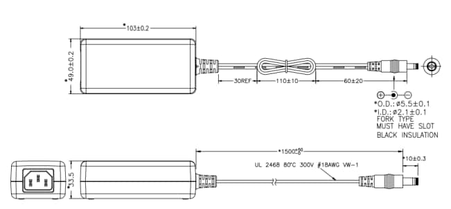 Chart - Phihong AA36U 36W Desktop Adapters