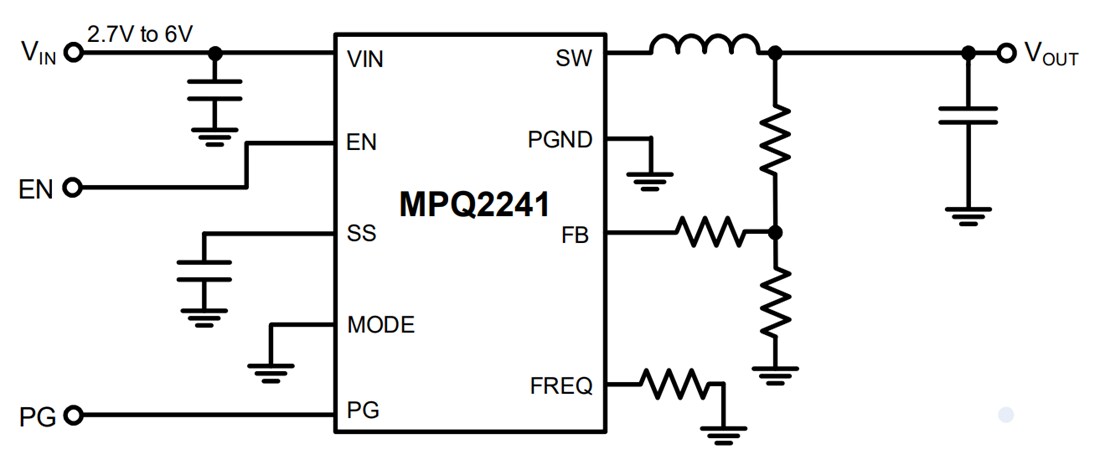 Application Circuit Diagram - Monolithic Power Systems (MPS) MPQ2241-AEC1 Synchronous Step-Down Converter