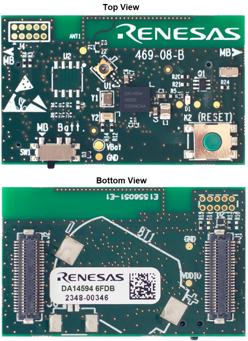 Mechanical Drawing - Renesas Electronics DA14594 Daughterboards