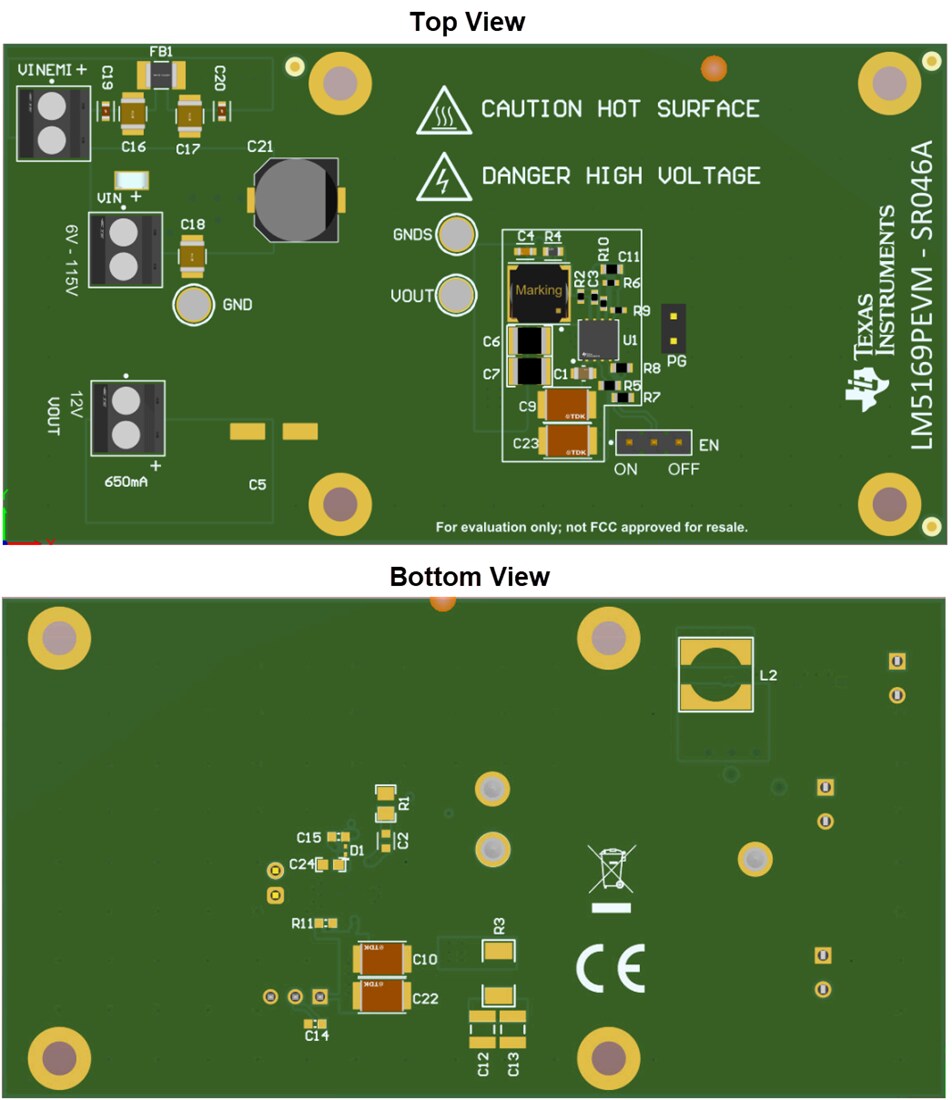 Mechanical Drawing - Texas Instruments LM5169PEVM Converter Evaluation Module (EVM)