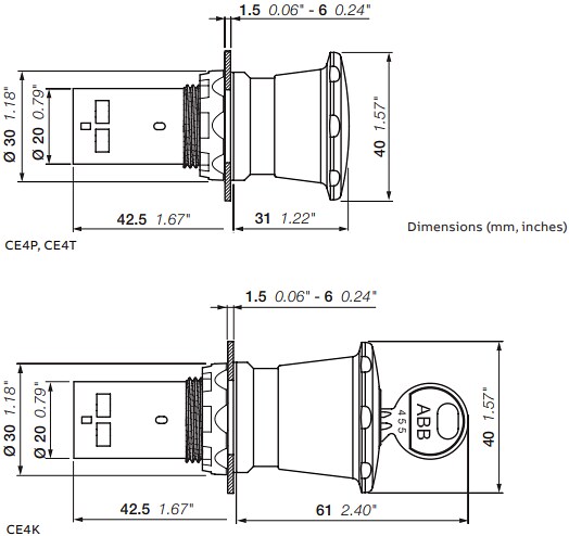Mechanical Drawing - ABB CE4 E-Stops