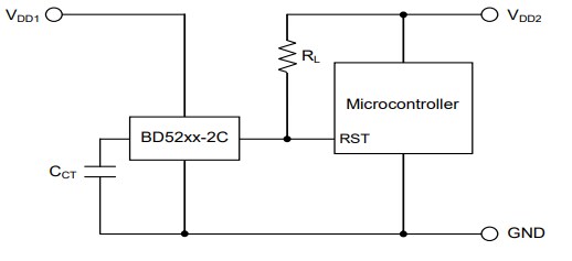 Application Circuit Diagram - ROHM Semiconductor BD5235G-2C Voltage Detector IC