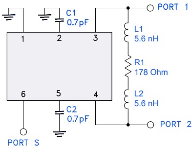 Schematic - Mini-Circuits TCP TopHat® Power Splitter/Combiner