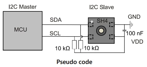 Application Circuit Diagram - Sensirion SHT4x Digital Sensors with Protective Film