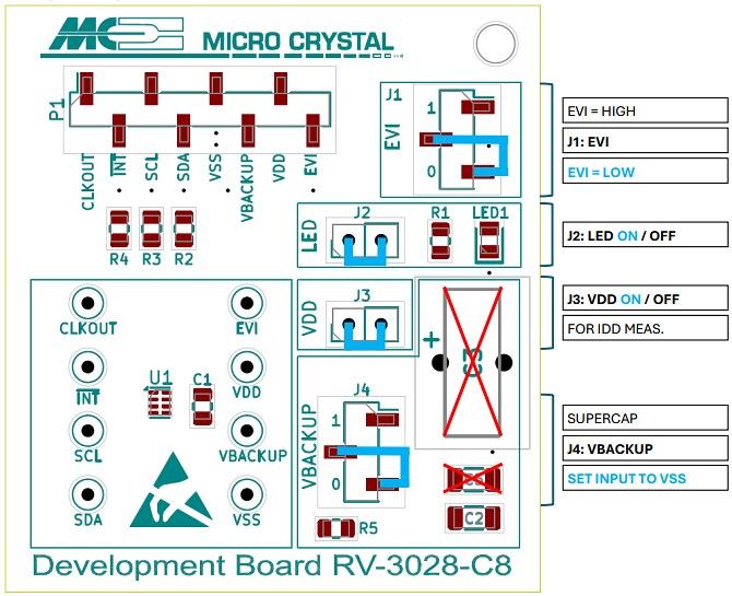 Application Circuit Diagram - Micro Crystal RV-3028-C8 Development Board