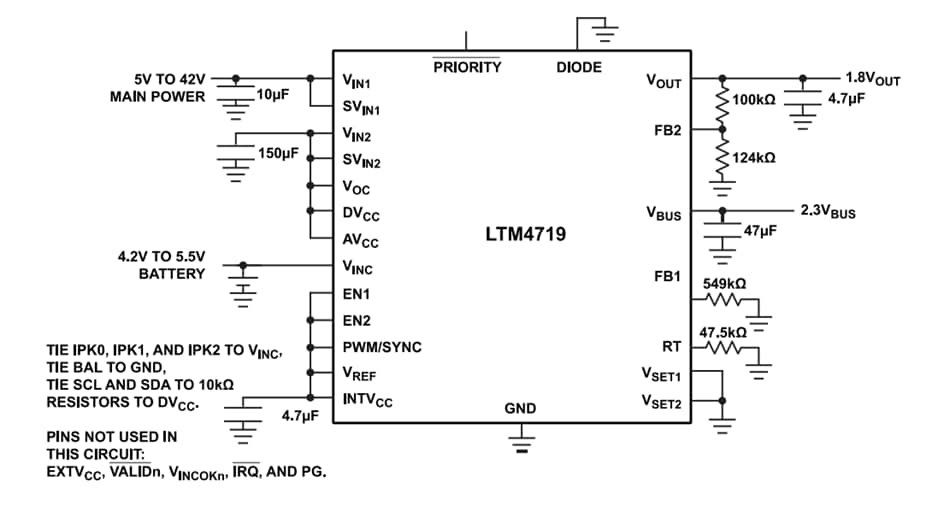 Application Circuit Diagram - Analog Devices Inc. LTM4719 µModule® (Micromodule) Regulators