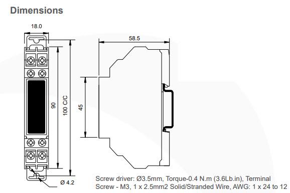 Mechanical Drawing - Trumeter VMR Voltage-Monitoring Relays