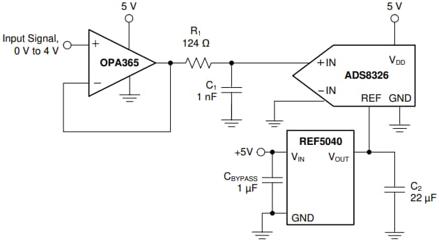 Schematic - Texas Instruments REF50x Precision Voltage References