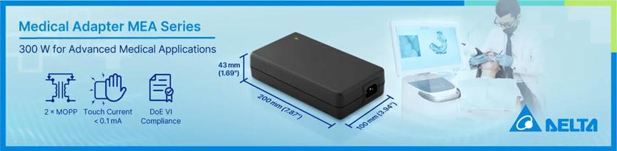 Infographic - Delta Electronics MEA-300A Medical AC-DC Adapter