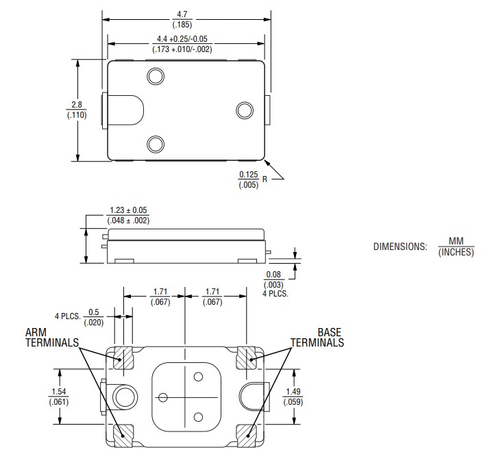 Mechanical Drawing - Bourns SE Breakers (Thermal Cut-Off Devices)